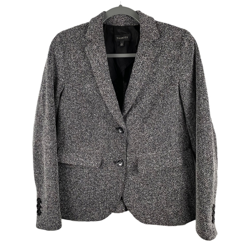 TALBOTS CLASSIC BLAZER | Black / Grey | Size Small